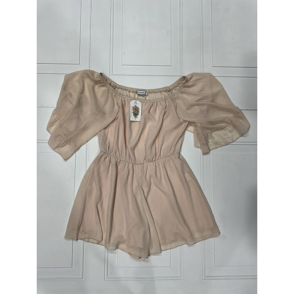 Elings Womens Boho Pink Top Size Large Blouse Shirt Short Sleeve NWT - Picture 1 of 6